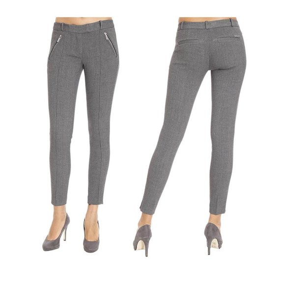 Michael Michael Kors Grey Slim-Fit Crepe Pants - Picture 1 of 11